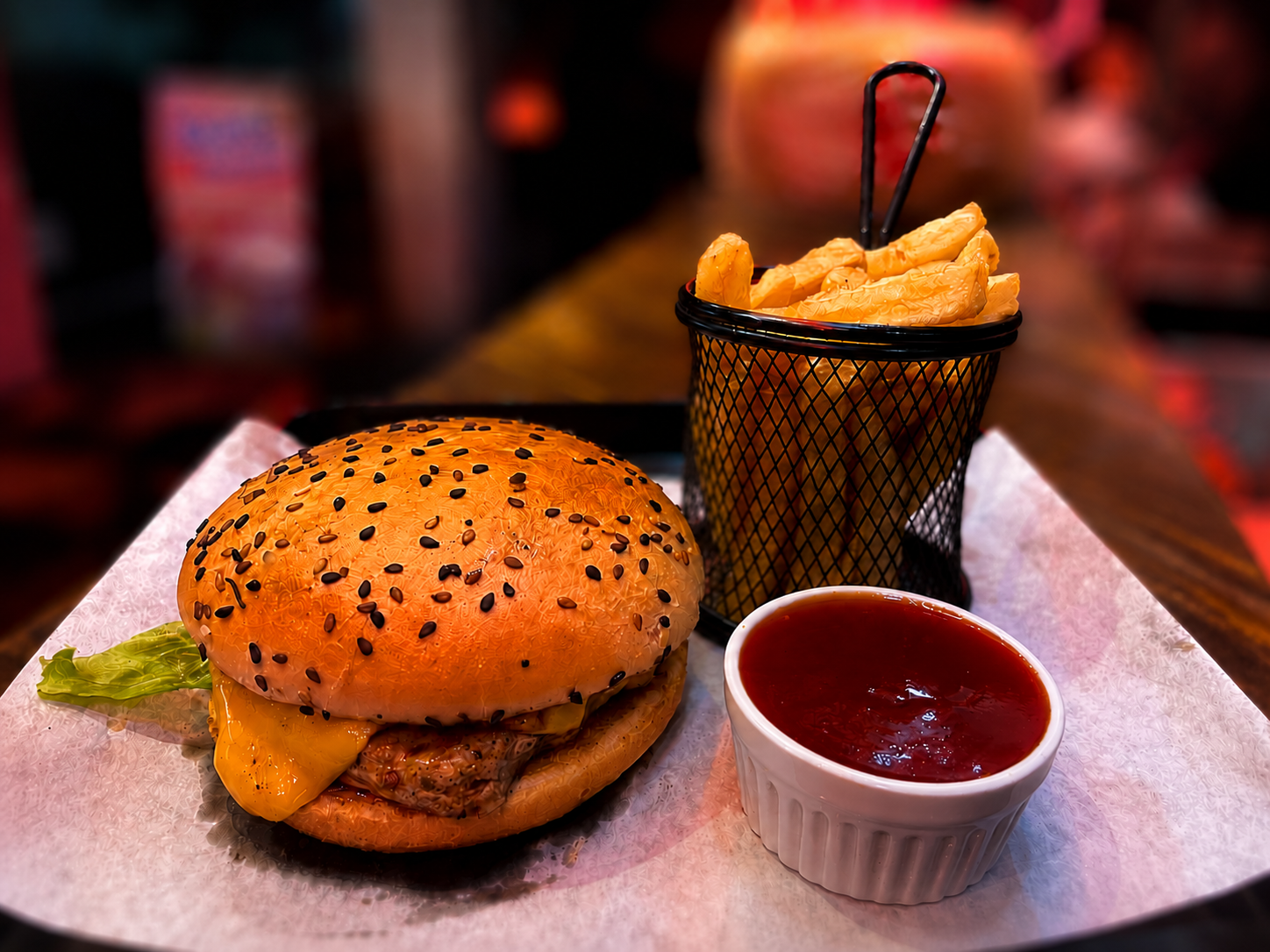 Chicken Burger With Fries & Cheese — Zingerella
