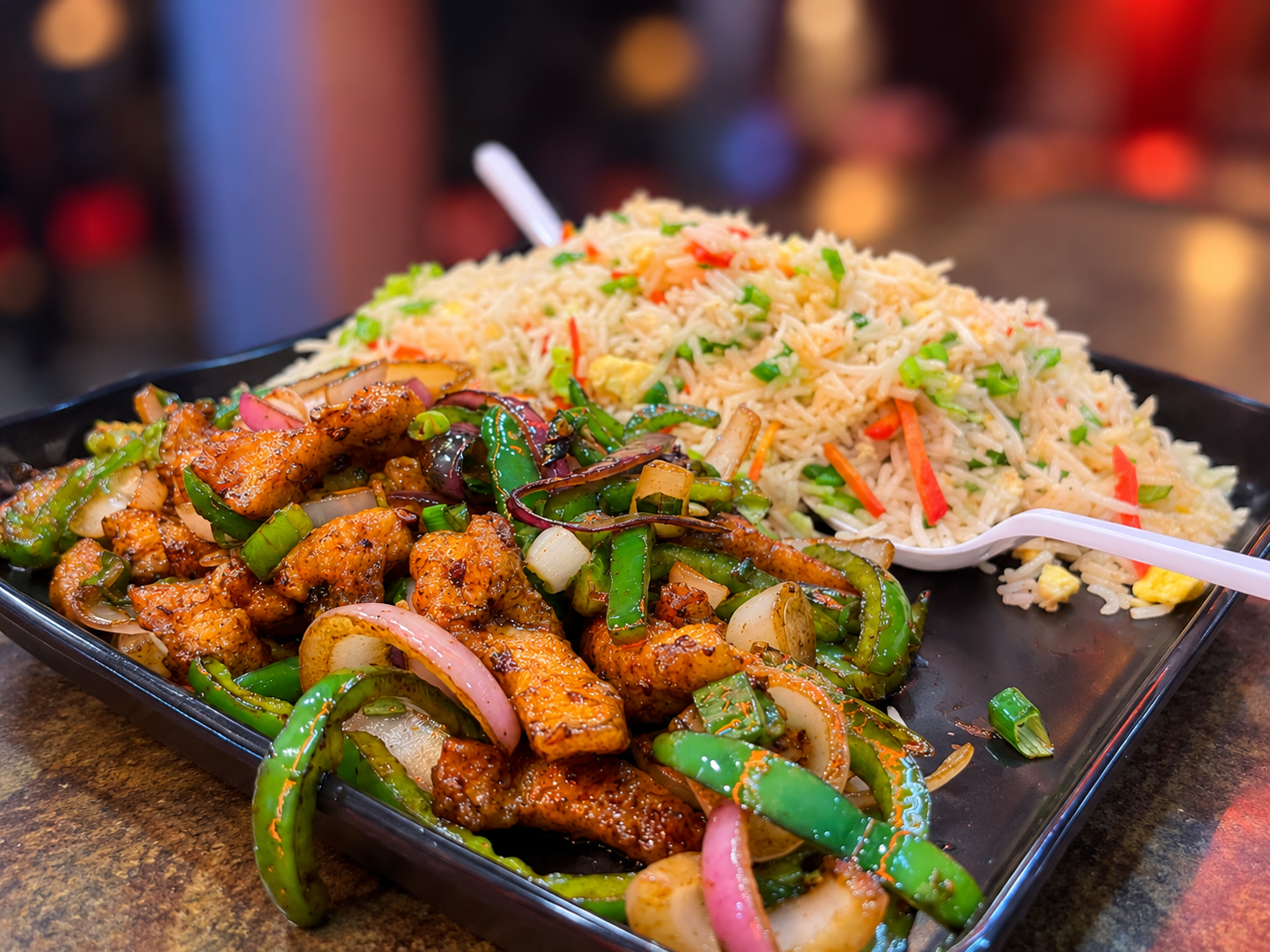 Chicken Chilli Dry with Rice — Zingerella