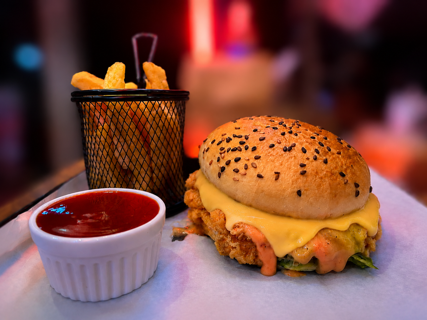 Zinger Burger With Cheese & Fries — Zingerella